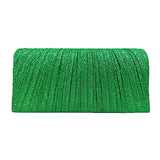 Pleated Shimmery Evening Clutch Crossbody Bag