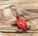 Cute Handmade Turtle Leather Keychain