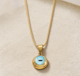 Evil Eye Stainless Steel Necklace & Earrings