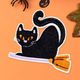 Halloween Black Cat Iron On Patch