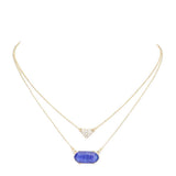 Heart Hexagon Bead Pendant Double Layered Necklace