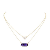 Heart Hexagon Bead Pendant Double Layered Necklace