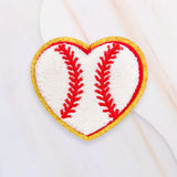 Heart Shaped Baseball Iron On Patch