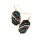 Hexagon Druzy Dangle Earrings