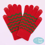 Holiday Chevron Pattern Smart Touch Winter Gloves