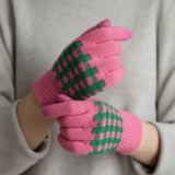 Holiday Plaid Pattern Smart Touch Winter Gloves