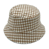Houndstooth Patterned Bucket Hats