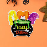 I SMELL CHILDREN Message Halloween Cauldron Iron On Patch