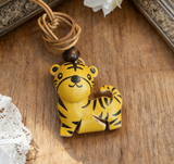 Handmade Little Tiger Leather Keychain