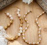Light Luxury Irregular Metal & Faux Pearl Necklace