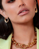 Kate Abstract Oval Drop Earrings Gold