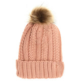 Kids Fuzzy Lined Fur Pom C.C Beanie