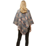 Kit Playing Cats Plaid Poncho Ruana