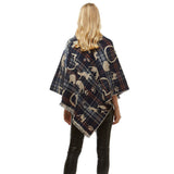 Kit Playing Cats Plaid Poncho Ruana