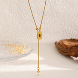 Gold Sunflower & Tiger Eye Long Necklace