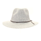 Knit Fedora C.C Hat with Leather Cord