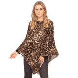 Leopard Patterned Poncho Ruana