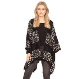 Leopard Printed Ruana Poncho Animal Pattern Poncho