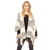 Leopard Printed Ruana Poncho Animal Pattern Poncho