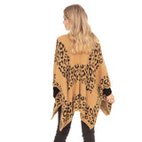 Leopard Printed Ruana Poncho Animal Pattern Poncho