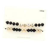 Love Message Faceted Beaded Stretch Bracelets