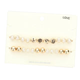 Love Message Faceted Beaded Stretch Bracelets