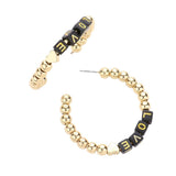 LOVE Metal Ball Half Hoop Message Earrings