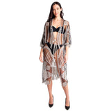Lux Lace Tie Knot Closure Cover up Kimono Poncho