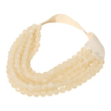 Women's Marbled Faceted Acrylic Ball Beaded Multi Strand Layered Faux Leather Magnetic Necklace