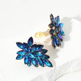 Women's Marquise Crystal Cluster Clip on Evening Earrings