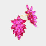Women's Marquise Crystal Cluster Clip on Evening Earrings
