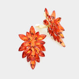 Women's Marquise Crystal Cluster Clip on Evening Earrings