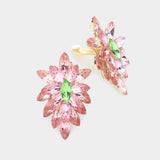 Women's Marquise Crystal Cluster Clip on Evening Earrings