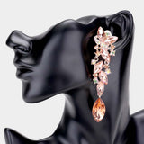 Marquise Crystal Drop Clip On Earrings
