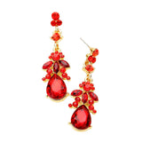 Marquise Crystal Teardrop Accented Evening Earrings