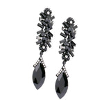 Marquise Glass Crystal Drop Evening Earrings