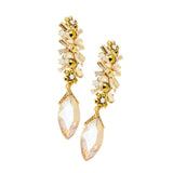 Marquise Glass Crystal Drop Evening Earrings