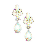 Marquise Glass Crystal Teardrop Dangle Evening Earrings