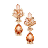 Marquise Glass Crystal Teardrop Dangle Evening Earrings
