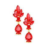 Marquise Glass Crystal Teardrop Dangle Evening Earrings