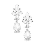 Marquise Glass Crystal Teardrop Dangle Evening Earrings