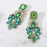 Women's Marquise Square Stone Pointed Evening Clip On Earrings