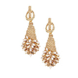 Marquise Stone Cluster Accented Evening Earrings