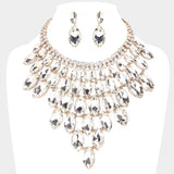 Marquise Stone Cluster Vine Evening Necklace