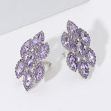 Marquise Stone Embellished Clip On Earrings