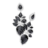 Marquise Teardrop Stone Cluster Dangle Evening Earrings