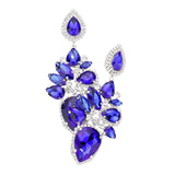 Marquise Teardrop Stone Cluster Dangle Evening Earrings
