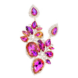 Marquise Teardrop Stone Cluster Dangle Evening Earrings