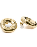 Mary Abstract Melted Circle Earrings Gold