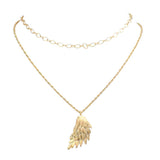 Metal Angel Wing Pendant Accented Necklace
